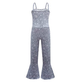 Kids Children Movie Barbie 2023 Barbie Party Sequin Jumpsuit Outfits Cosplay Costume Suit